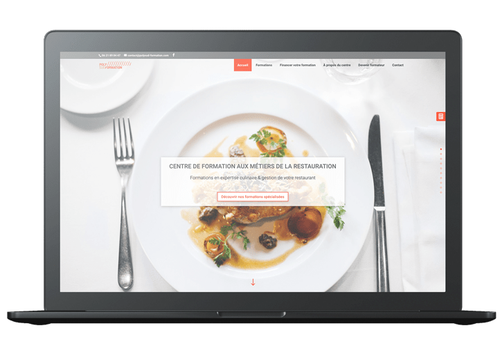 Mockup Polysud formation -  Portfolio web et print de Z-element spécialiste en création de site internet sur WordPress
